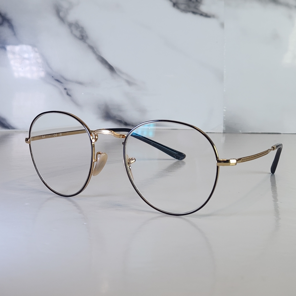RAY-BAN David Eyeglass Round Prescription Glasses. RB3582 Gold Frame. Frame Only